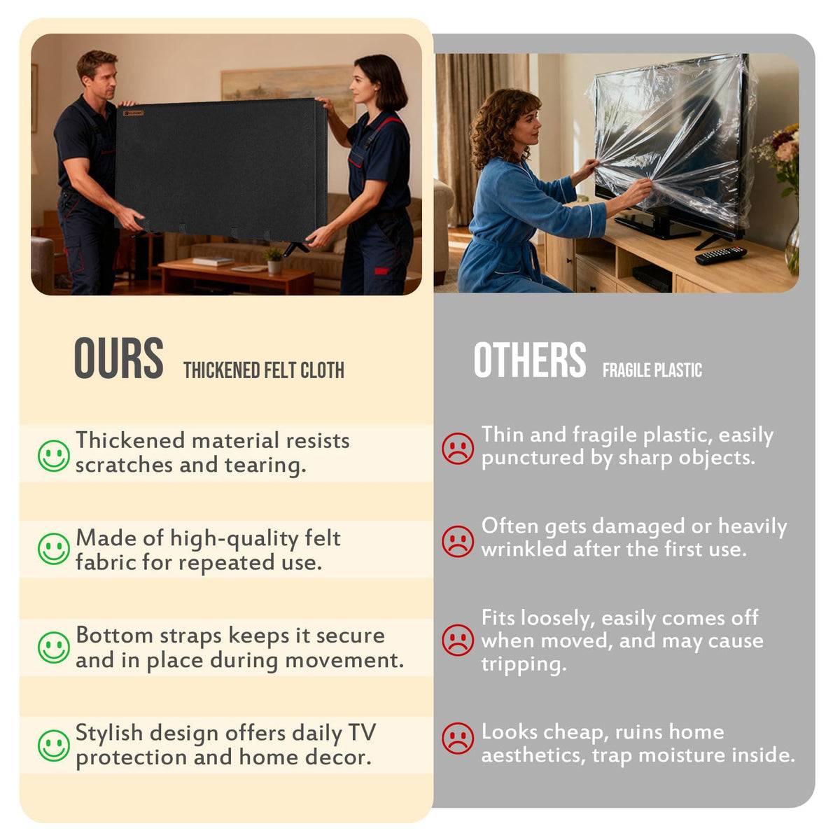 Multifunctional cover doubles as indoor decor while protecting screens