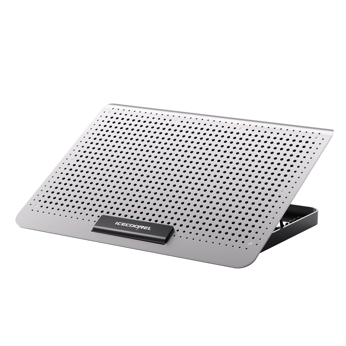 ICE COOREL aluminum cooling pad front view improves laptop airflow.
