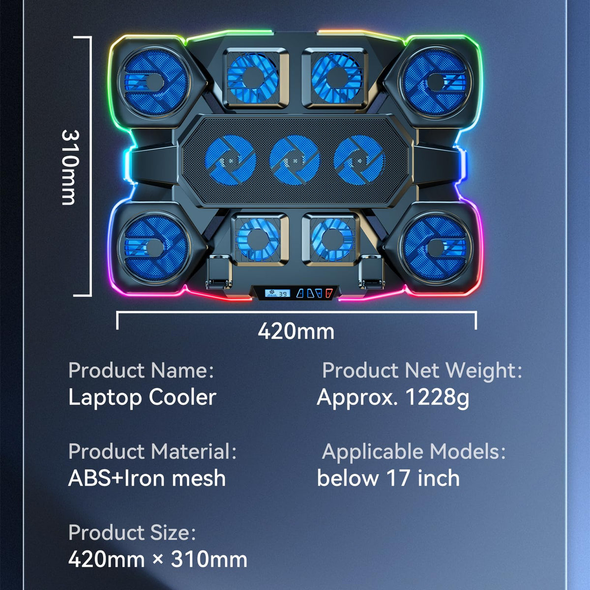 ICE COOREL compact size next to notebook for portable cooling convenience