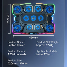 ICE COOREL compact size next to notebook for portable cooling convenience
