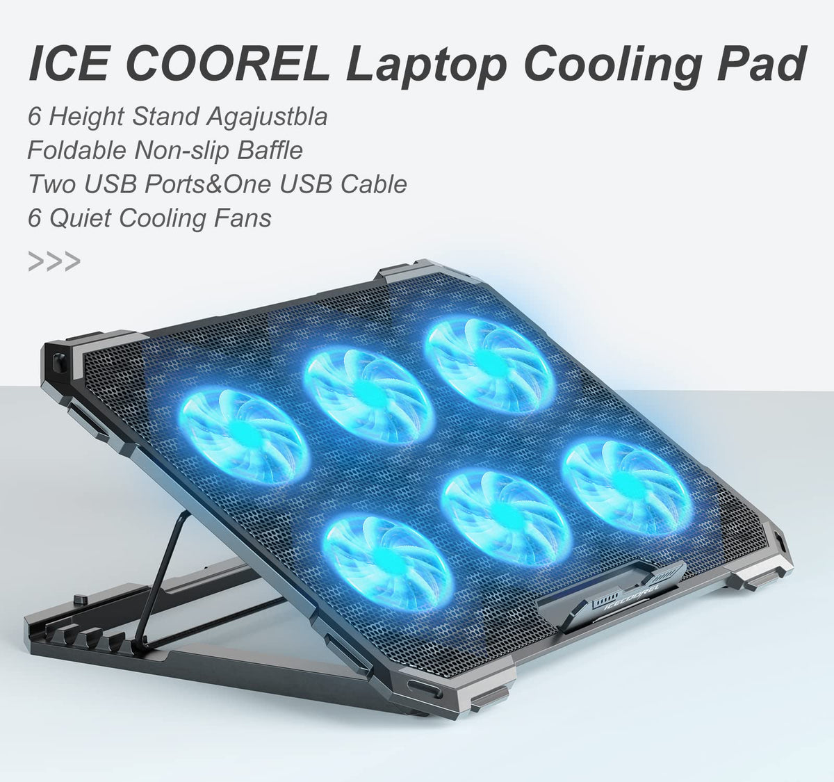 ICE COOREL durable metal mesh ensures sturdy, long-lasting laptop support