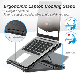 ICE COOREL ergonomic stand keeps your laptop at a comfortable angle