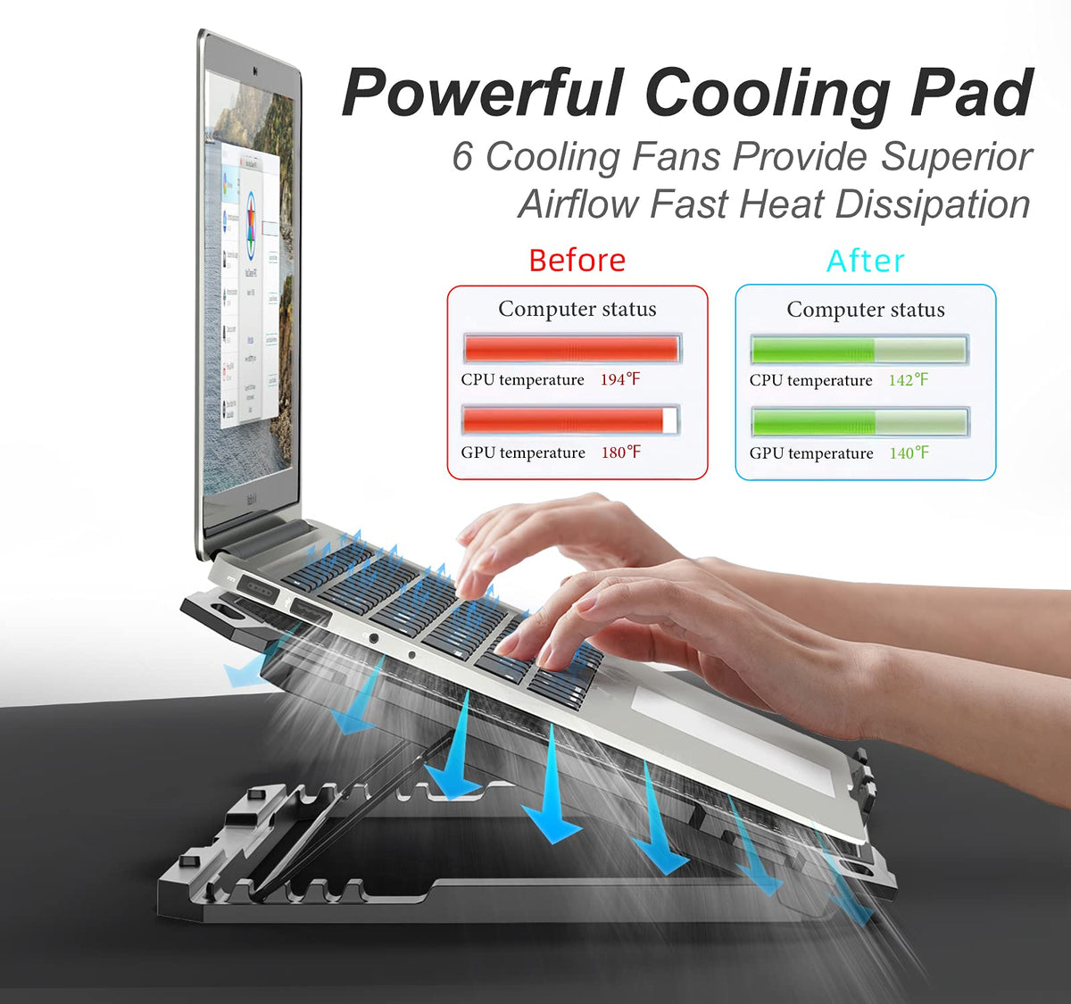 ICE COOREL laptop cooling pad mesh design promotes steady airflow