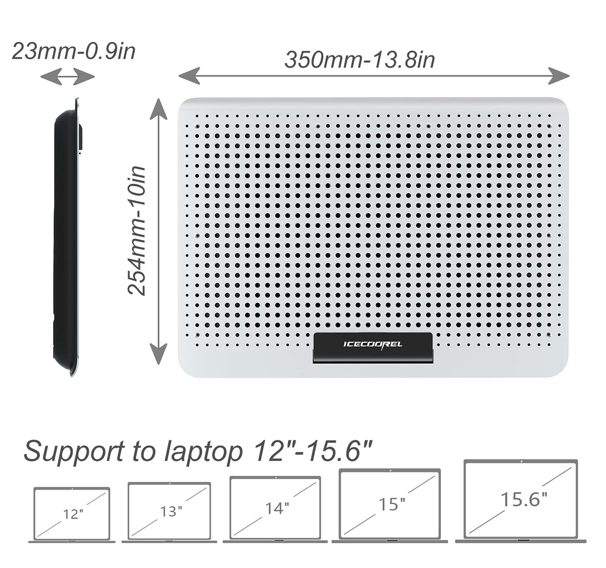 ICE COOREL silent cooling pad minimizes noise during work.