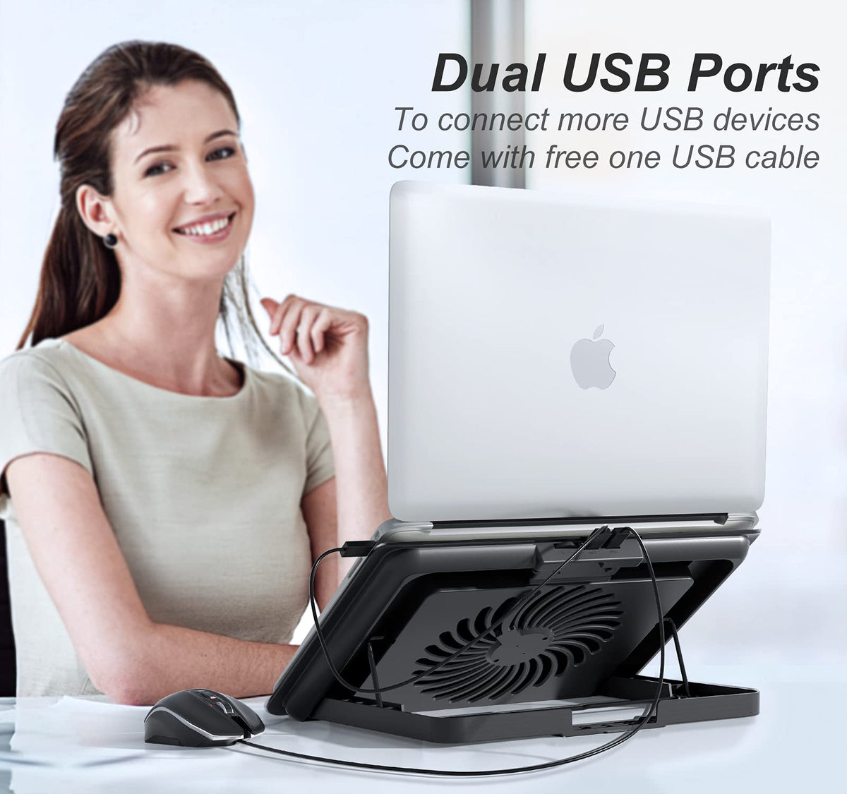 ICE COOREL dual USB ports pad enables easy connections.