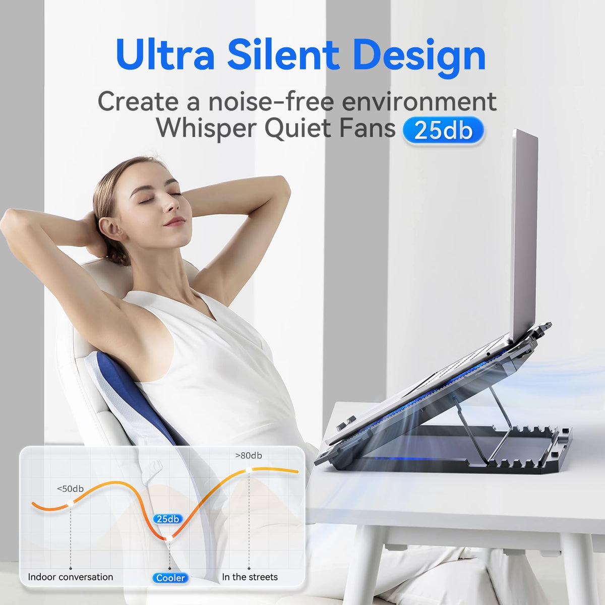 ICE COOREL quiet fans create a distraction-free workspace during tasks.