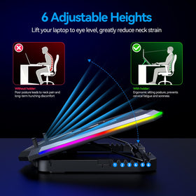 ICE COOREL side profile showing adjustable heights for ergonomic posture