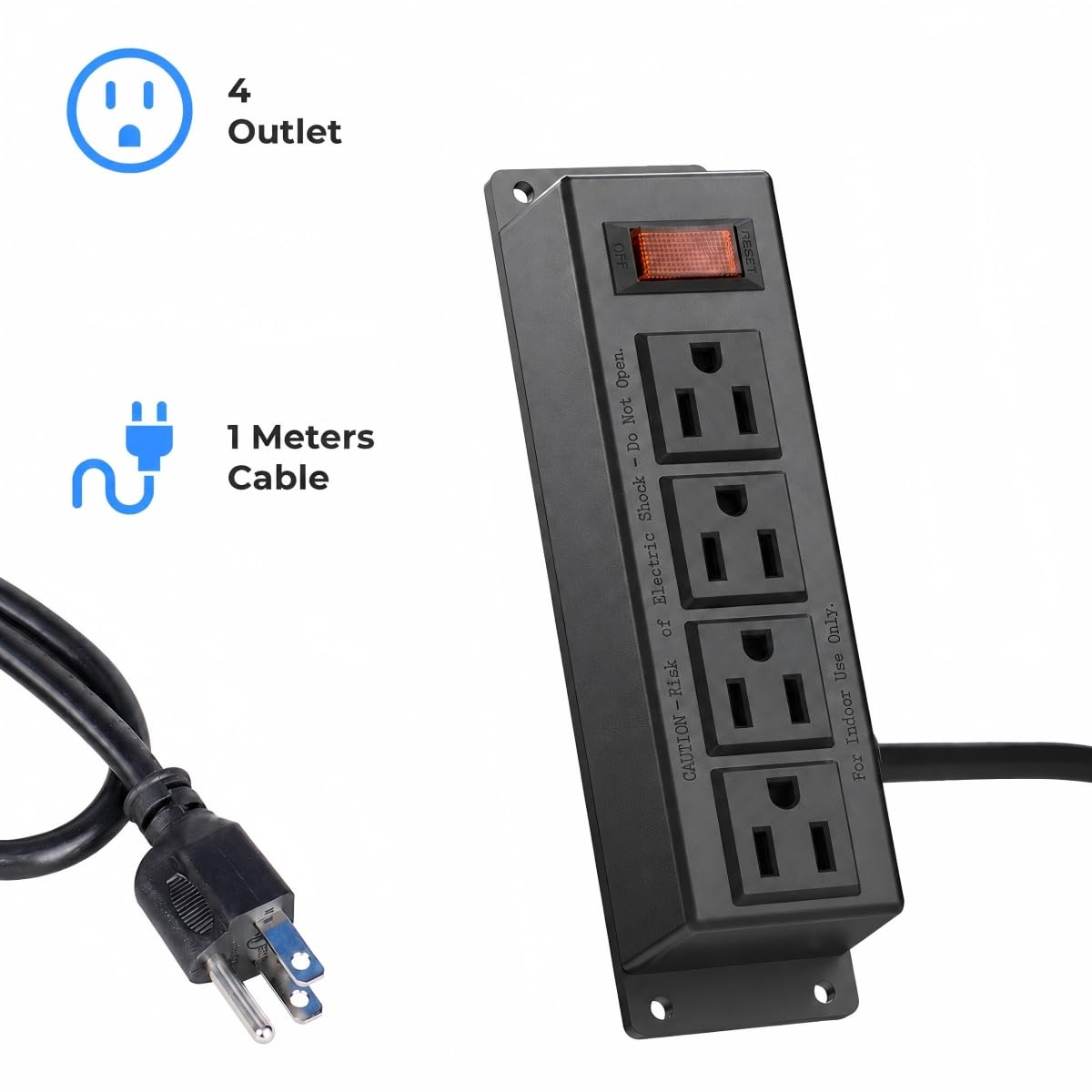 ICEELEC heavy-duty 3 ft cord supports distant outlets with minimal cable clutter