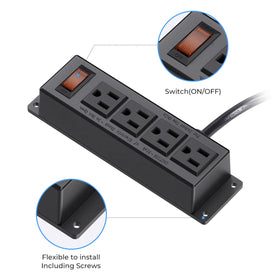 ICEELEC under-desk mounting holes allow secure installation anywhere.