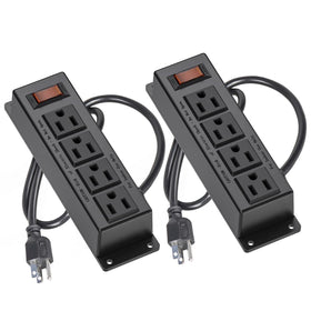 ICEELEC wall-mount power strip with four outlets for organized office setup.