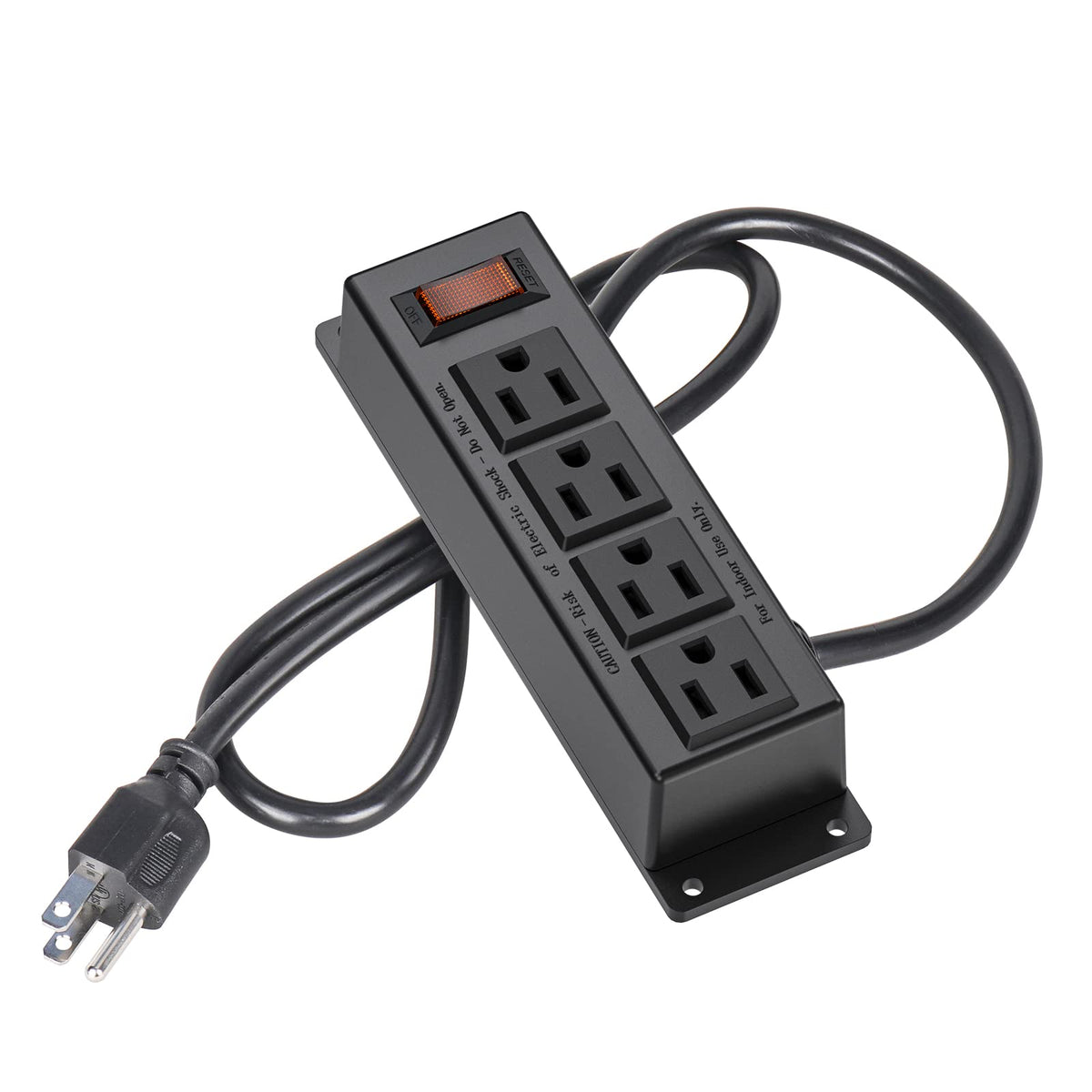 ICEELEC wall mount power strip with four outlets for organized workspace