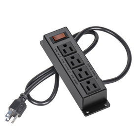 ICEELEC wall mount power strip with four outlets for organized workspace