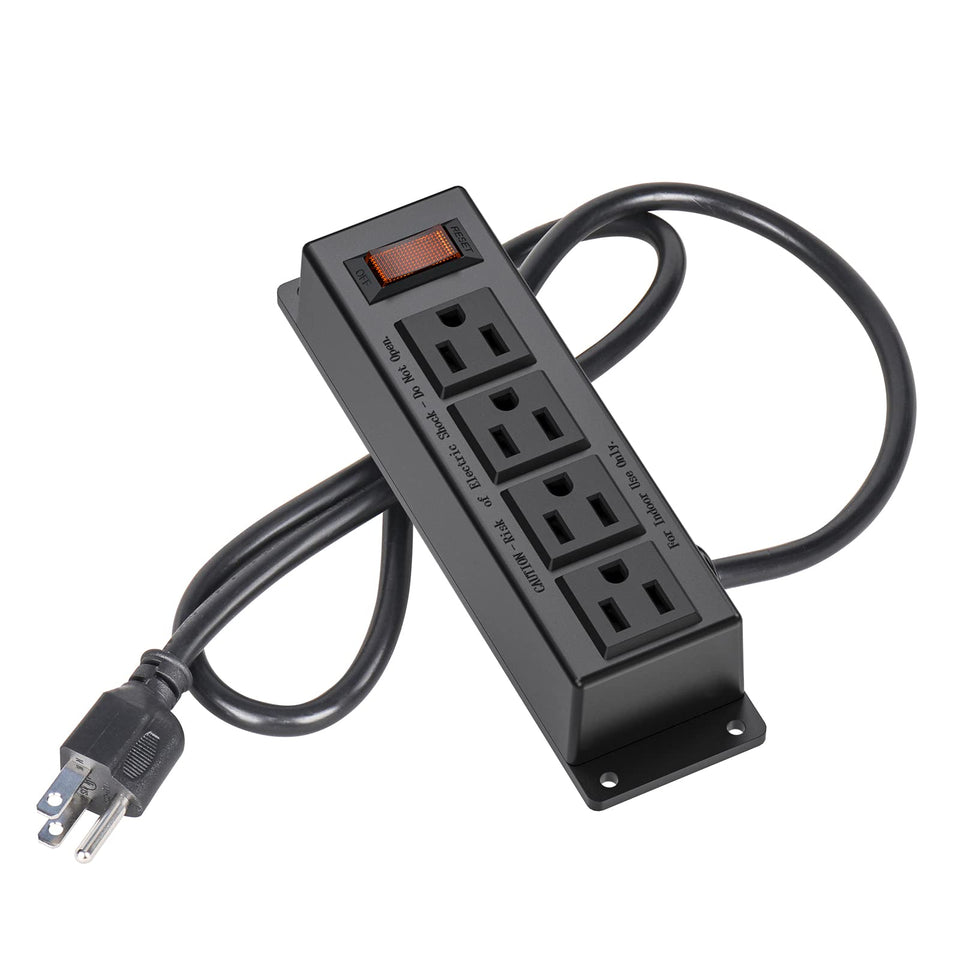 ICEELEC wall mount power strip with four outlets for organized workspace