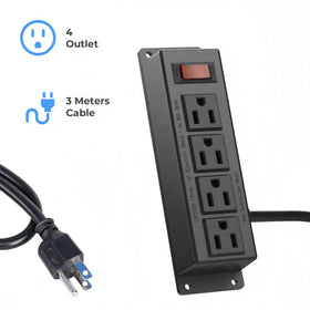 ICEELEC power strip with wall-mount holes for secure installation