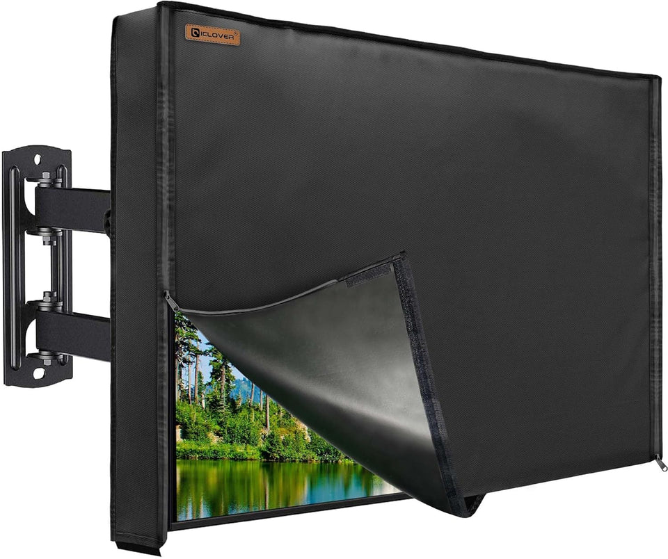 IC ICLOVER front view of cover protecting outdoor TV, weather protection benefit