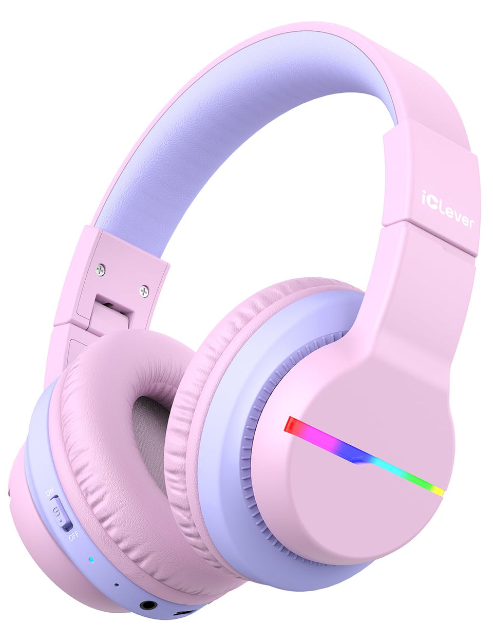 iClever BTH12 front view showing blossom pink design and packaging, playful look
