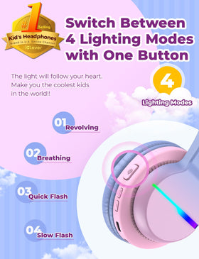 iClever BTH12 LED close-up highlighting colorful modes and kid appeal