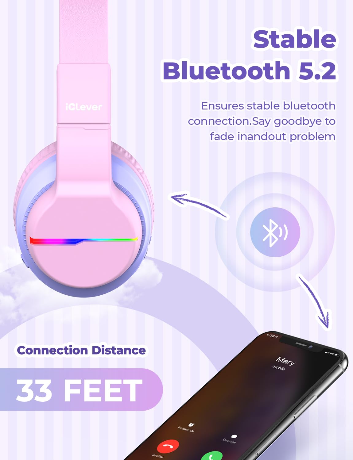 iClever BTH12 USB-C port close-up showing fast charging convenience