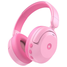 iClever BTH20 front view showing pink design and compact profile for travel convenience