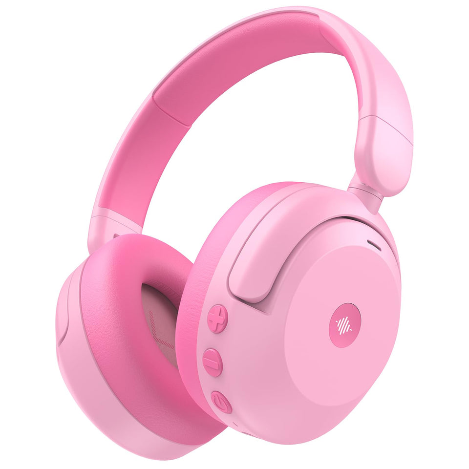 iClever BTH20 front view showing pink design and compact profile for travel convenience