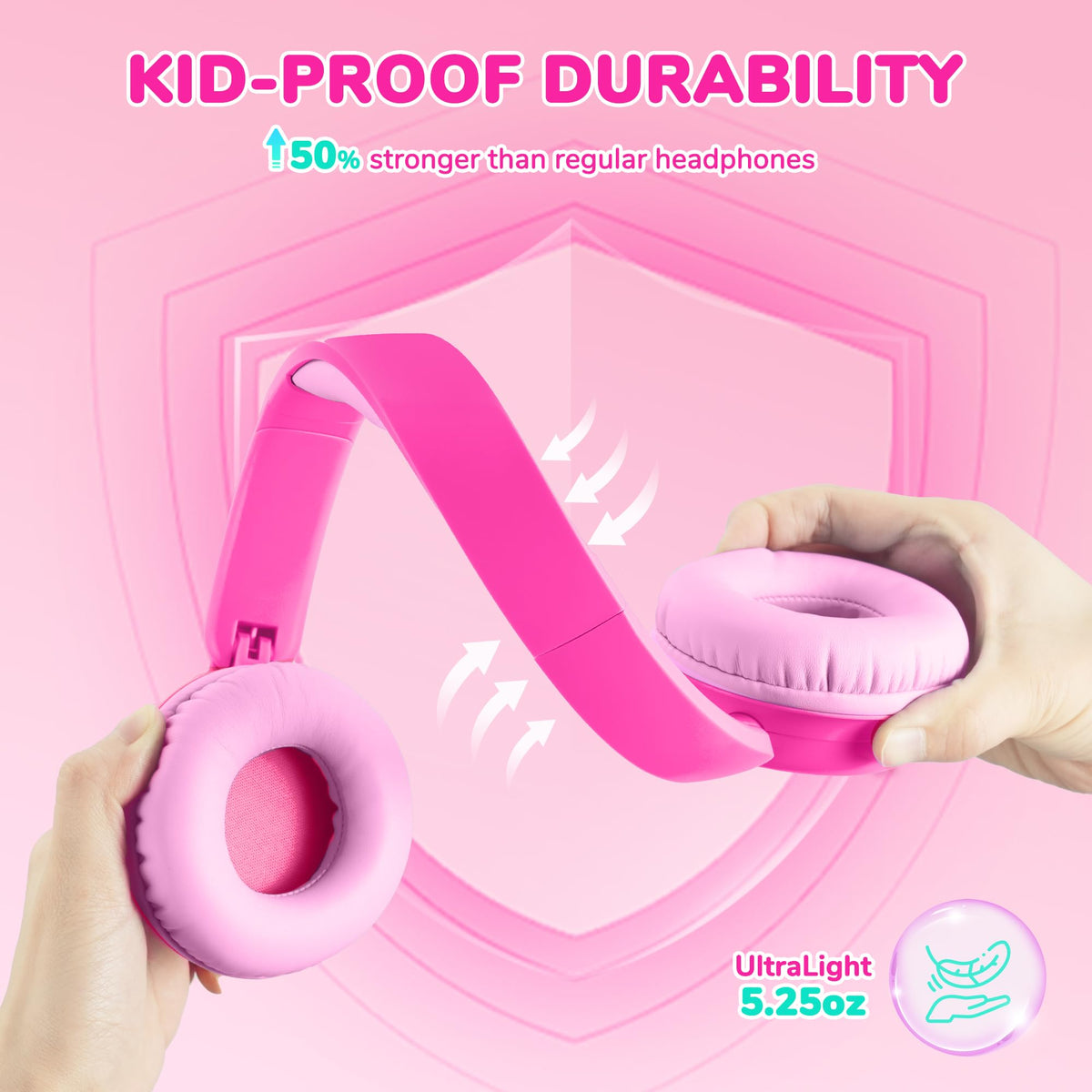 iClever BTH22 Blossom Pink folded design, easy to pack for travel.