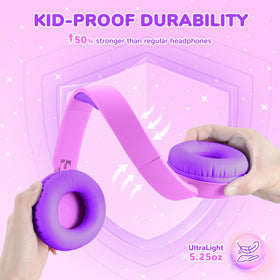 iClever BTH22 magenta on ear wear with adjustable headband for comfort