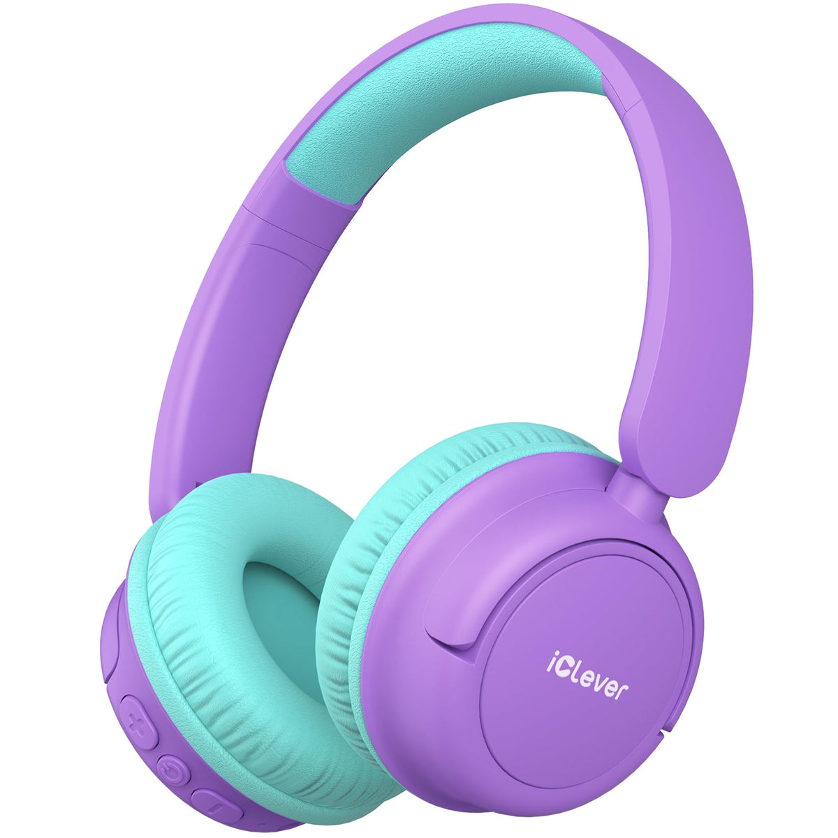 iClever BTH22 kids headphones worn by child for safe listening on the go.