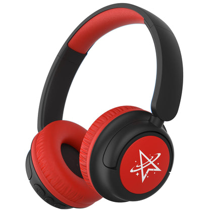 iClever BTH22 kids headphones red front view highlighting safe listening options
