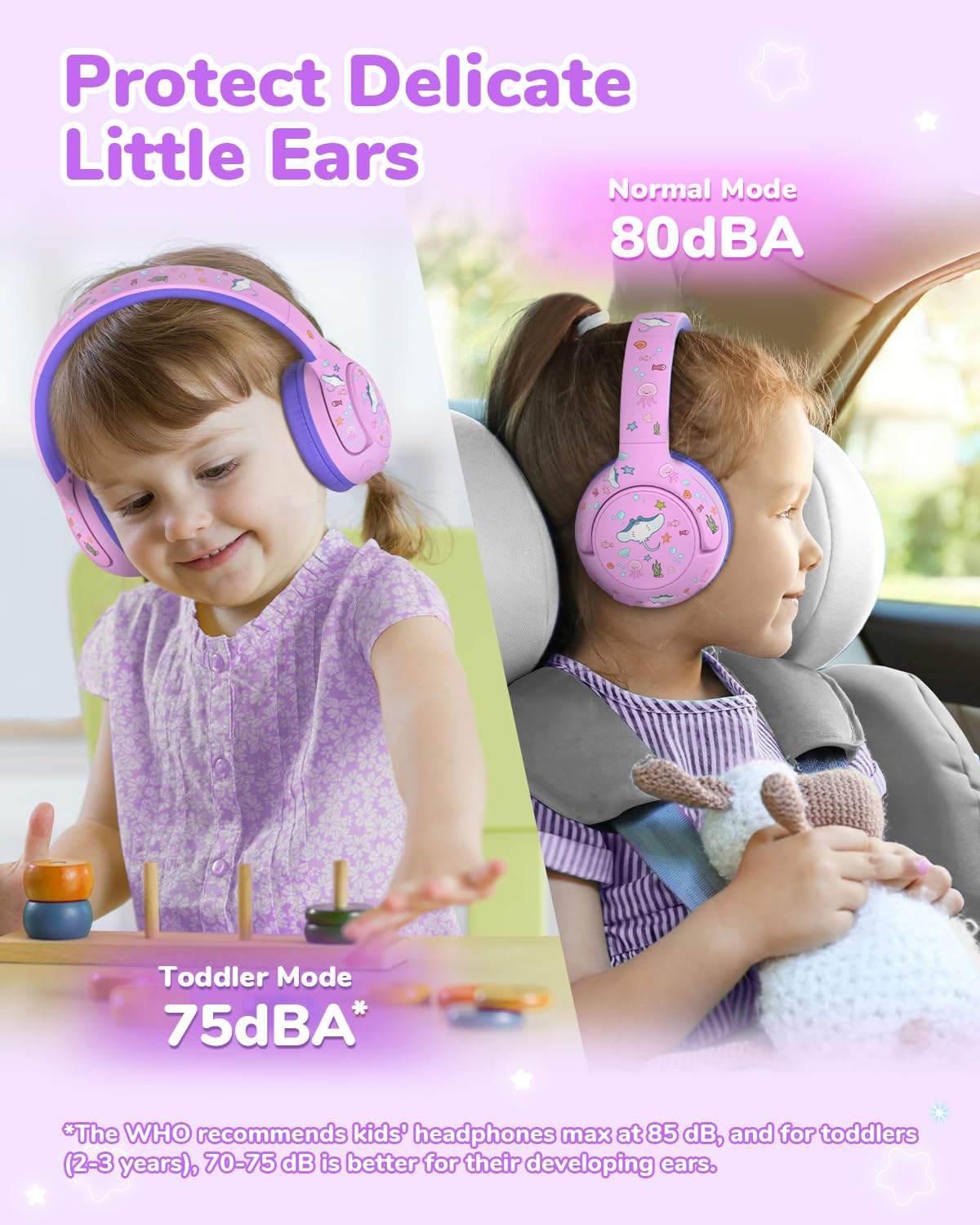 iClever BTH27 worn by child showing secure fit and comfortable size