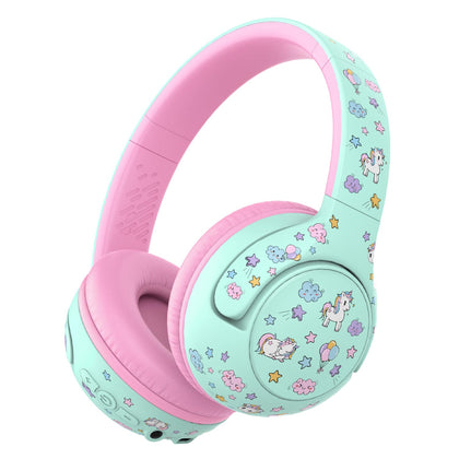 iClever BTH27 toddler headphones front view in green for comfortable wear