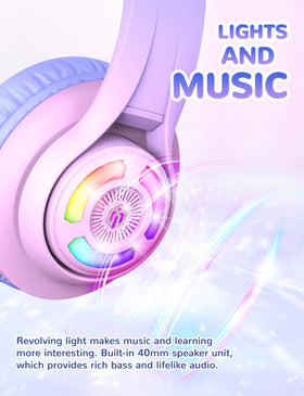 iClever cat ear LED lights detail highlighting colorful lights and visual fun