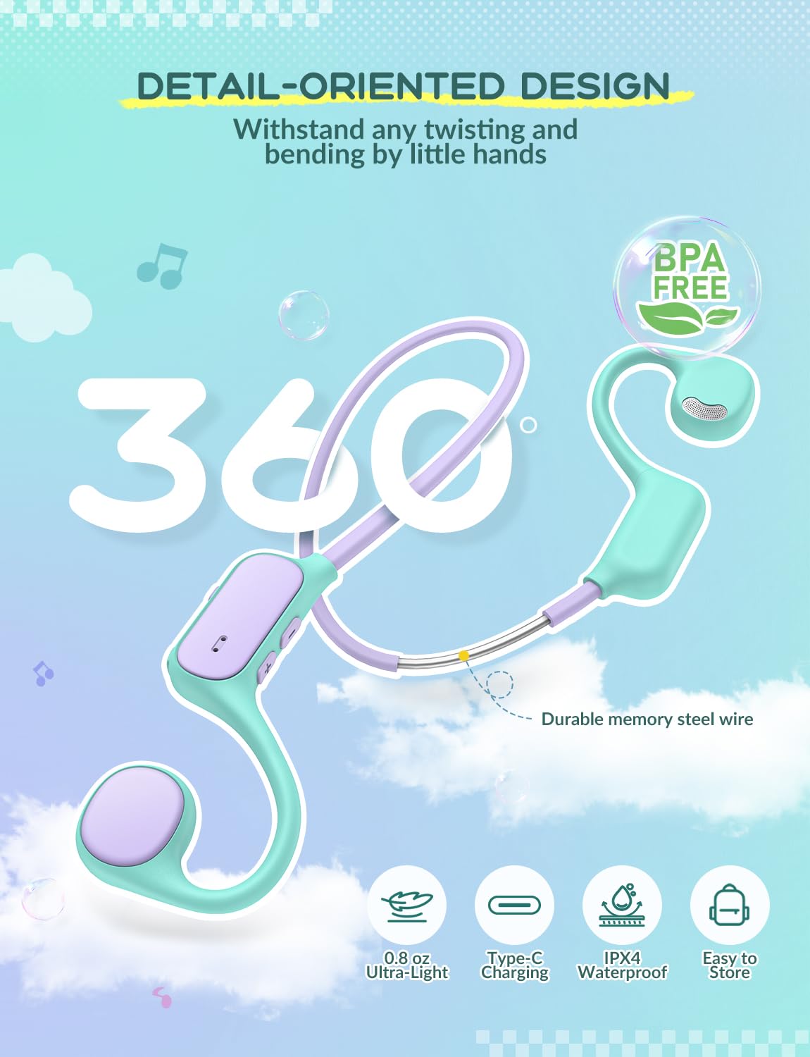 iClever tactile control buttons detail for easy kid-friendly use