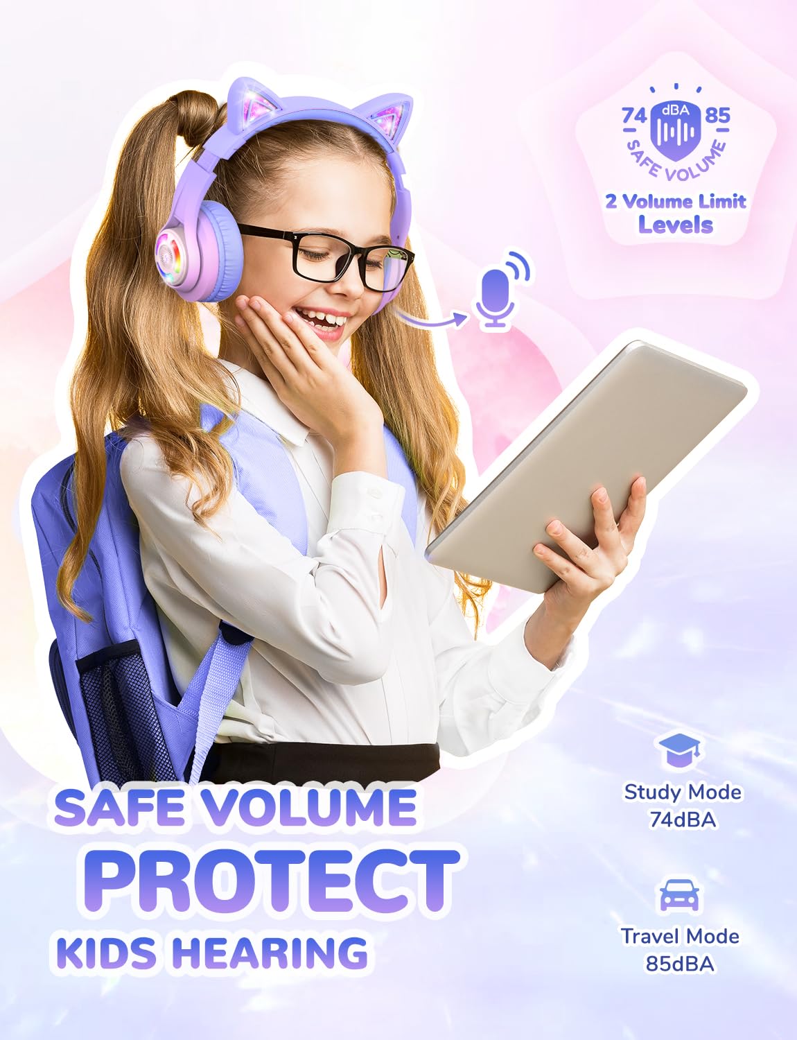iClever ear pad close-up showing plush cushions for comfortable long wear