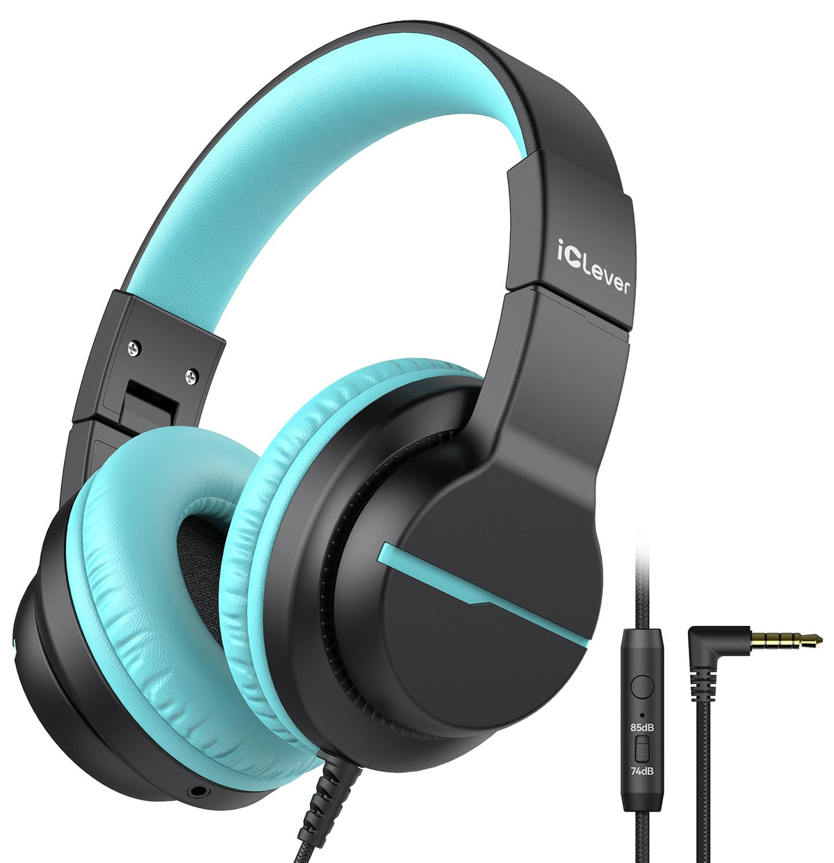 iClever HS19 headphones folded for travel and easy storage.