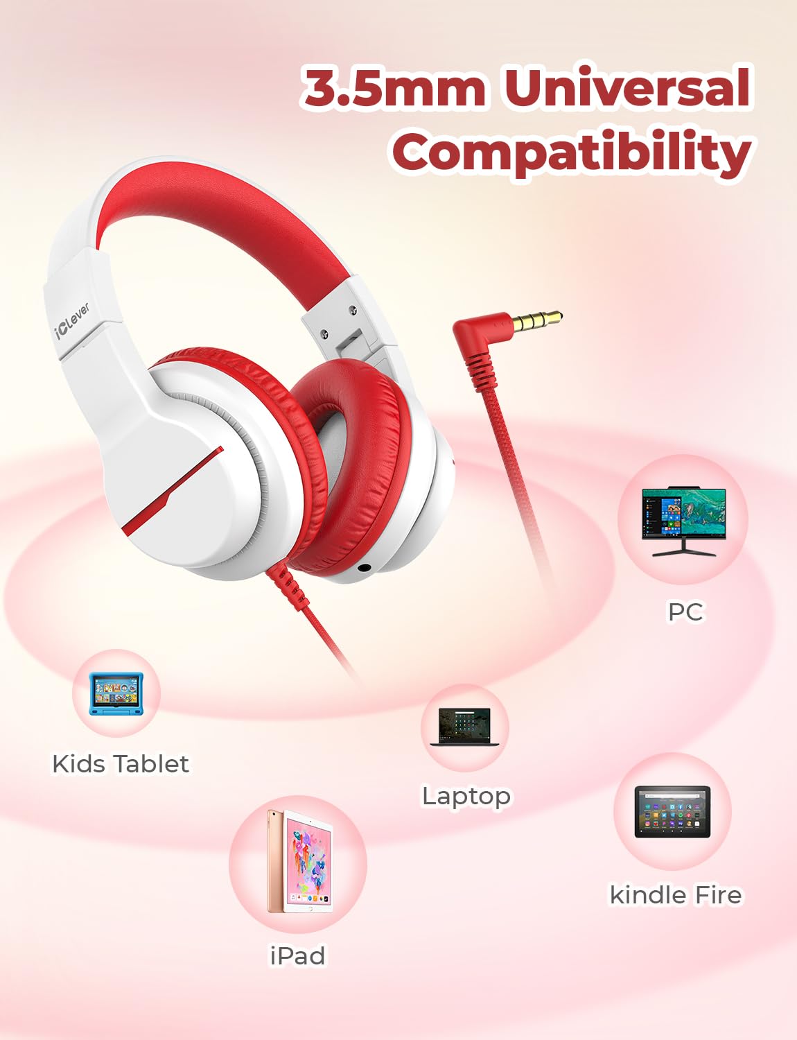 iClever HS19 over-ear design with soft padding for long sessions
