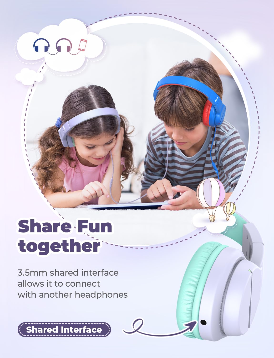 iClever HS19 sharing jack to share audio with a friend