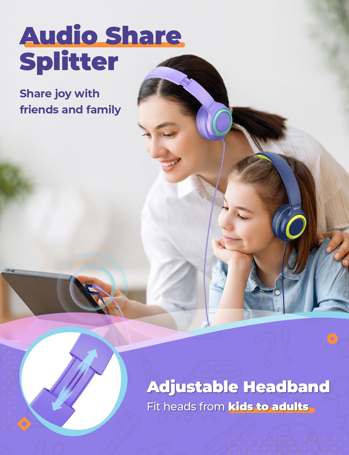 iClever HS22 earcup close-up showing soft padded cushion for comfortable wear