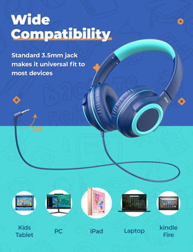 iClever HS22 family using headphones on travel demonstrating safe volume benefit