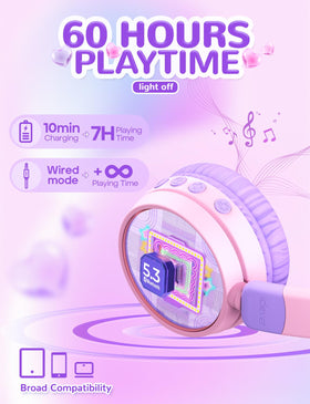 iClever Kids headphones offer up to 60 hours of playback with lights off