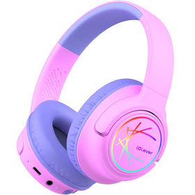 iClever kids Bluetooth headphones with LED lights for engaging playtime