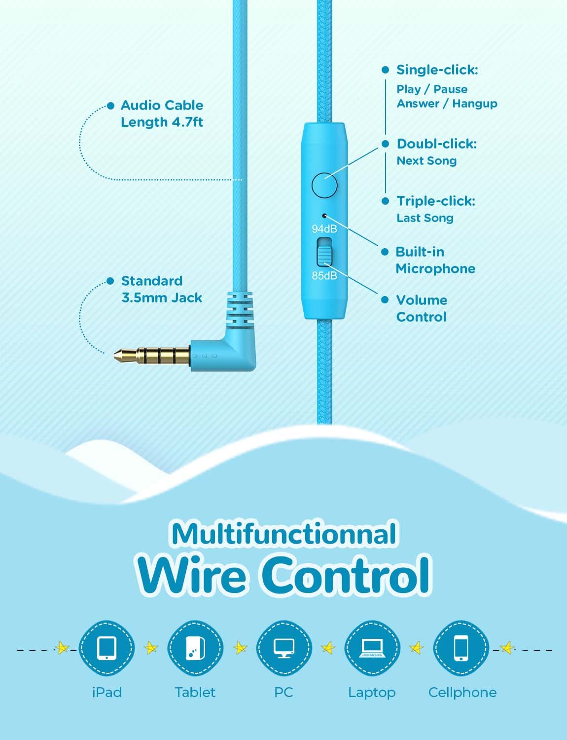 iClever 3.5mm jack compatibility with tablets and laptops
