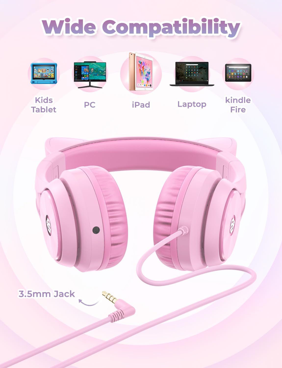 iClever Kids Headphones offer three dazzling light modes to boost mood.