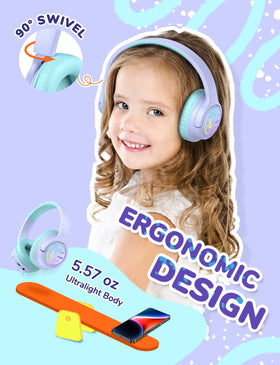 iClever kids headphones with included AUX cable for wired listening