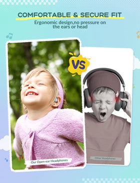 iClever Kids Headphones back-hanging memory steel wire with 360° bend