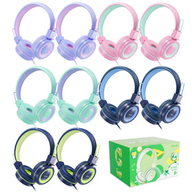 iClever Kids Headphones with colorful earcups for classroom use