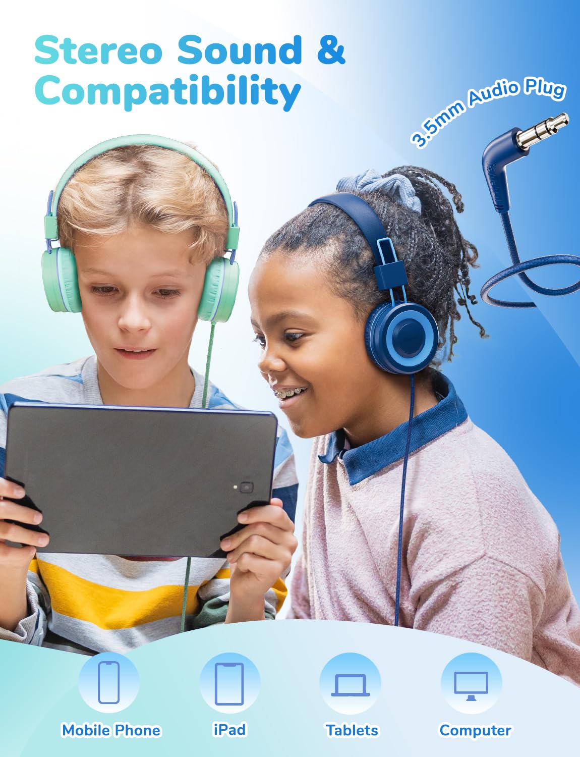 iClever Kids Headphones durable ABS shell built to last