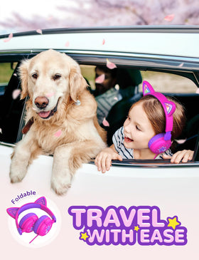 iClever Kids Headphones foldable design for easy storage and portability.