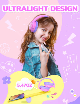 iClever Kids Headphones folded for compact travel and storage