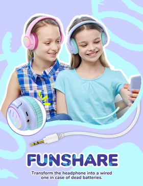 iClever kids headphones in use with tablet during travel