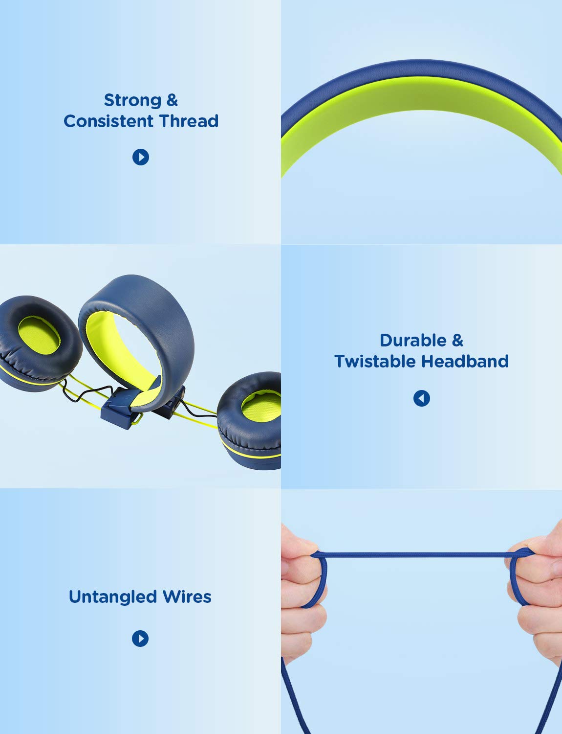 iClever kids headphones with wired microphone for school use